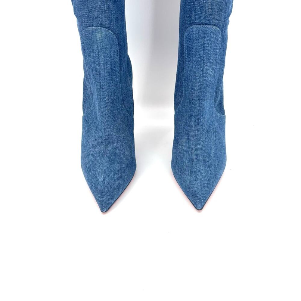 Christian Louboutin Kate Botta Alta 100 Loubi Jeans Thigh High Boots 36.5 - Picture 8 of 10